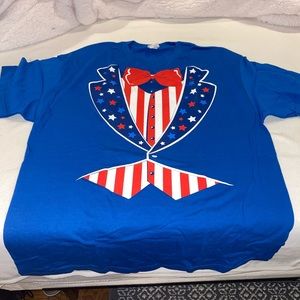Blue America Themed Suit Shirt